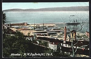 Bild des Verkufers fr Postal Gibraltar, H. M. Dry Docks N. 1, 2,, 3 zum Verkauf von Bartko-Reher