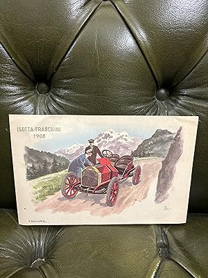 Motoring Pop-Up Greetings Card [Isotta-Fraschini 1908/Fiat 1899]