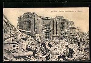 Ansichtskarte Avezzano, Piazza S. Bartotomeo von la Cattedrale, Erdbeben