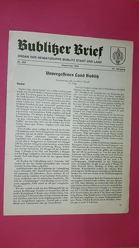 BUBLITZER BRIEF NR 450 SEPTEMBER 1990 43. JAHRGANG. Organ der Heimatgruppe Bublitz Stadt und Land