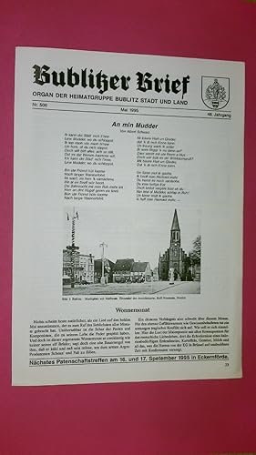 BUBLITZER BRIEF NR 506 MAI 1995 48 JAHRGANG. Organ der Heimatgruppe Bublitz Stadt und Land