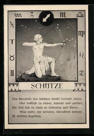 Immagine del venditore per Ansichtskarte Eigenschaften des Sternzeichens Schtze venduto da Bartko-Reher