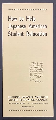 How to help Japanese American student relocation