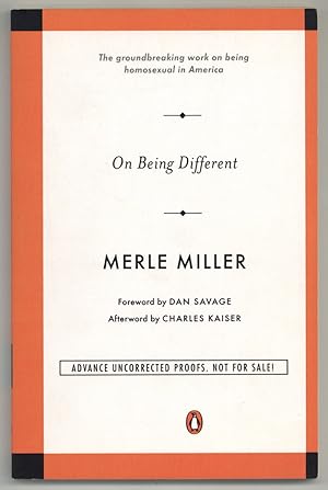 Seller image for On Being Different: What It Means To Be a Homosexual for sale by Between the Covers-Rare Books, Inc. ABAA