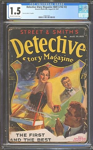 Detective Story Magazine 1933 August 25, #849. Death Forms in Cigarette Smoke Cover.