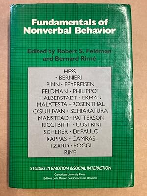 Bild des Verkufers fr Fundamentals of Nonverbal Behavior. zum Verkauf von Plurabelle Books Ltd