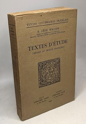 Textes d'Étude (Ancien et Moyen Francais) / coll. Textes Littéraires Francais