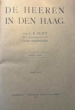 Rare book The Hague politics 1917 | De heeren in Den Haag (eerste reeks), derde druk, Amsterdam D...