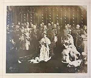 Antique photography 1898 | Vintage silver print of coronation (inhuldiging) Wilhelmina van Oranje...