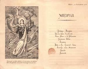 French menu for December 3, 1930