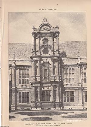 1890 : Oxford: New Examination Schools. T. G. Jackson, Architect. An original page from The Build...
