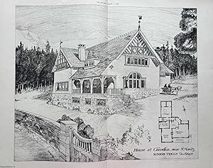 1906 : House at Chasellas, Near St. Moriz. H. Inigo Triggs, Architect. An original page from The ...