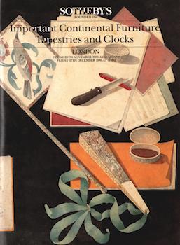 Important Continental Furniture Tapestries and Clocks, November 28/December 12, 1986, Sale #6971/...