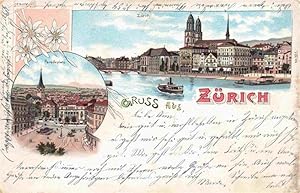 Postkarte Carte Postale 13976971 ZueRICH ZH Panorama Paradeplatz