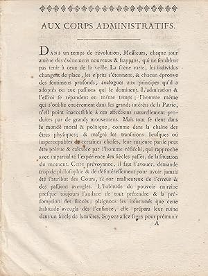 Immagine del venditore per Aux corps administratifs. venduto da Librairie Lalibela
