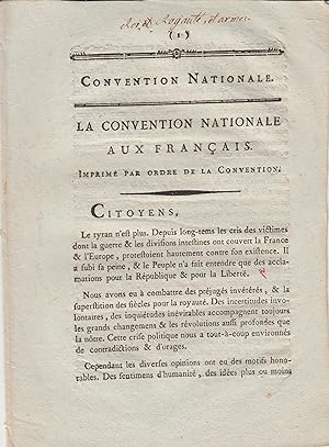 Seller image for La Convention nationale aux Franais : imprim par ordre de la Convention. for sale by Librairie Lalibela