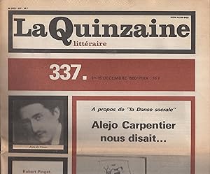 Imagen del vendedor de la Quinzaine Littraire 337 a la venta por Librairie Lalibela