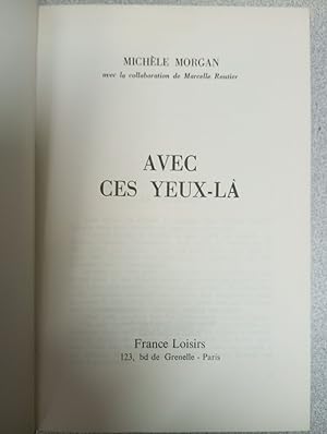 Seller image for Avec Ces Yeux La for sale by Dmons et Merveilles