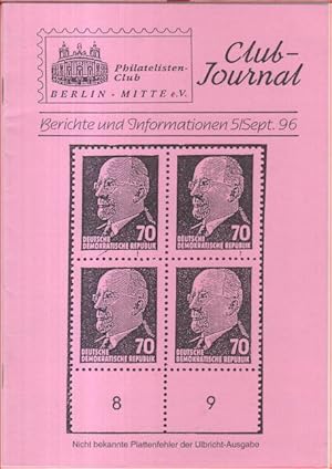 Club-Journal 5, Sept. 96. Berichte und Informationen. - Aus dem Inhalt: 350 Jahre Brandenburgisch...