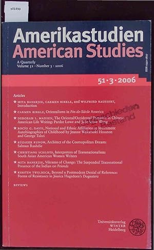 Seller image for American Studies. A Quarterly Volume 51 Number 3 2006. for sale by Antiquariat Bookfarm
