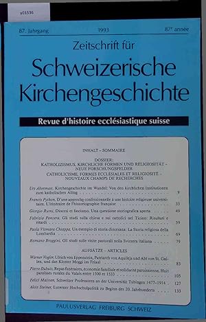 Imagen del vendedor de Zeitschrift fr Schweizerische Kirchengeschichte. 87 Jahrgang. a la venta por Antiquariat Bookfarm