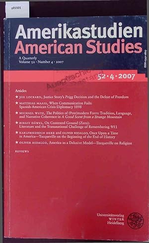 Seller image for American Studies. A Quarterly Volume 52   Number 4   2007. for sale by Antiquariat Bookfarm
