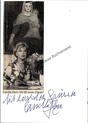 Bild des Verkufers fr Original Autogramm Camilla Horn (1903-1996) Schauspielerin // Autograph signiert signed signee zum Verkauf von Antiquariat im Kaiserviertel | Wimbauer Buchversand