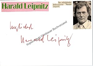 Bild des Verkufers fr Original Autogramm Harald Leipnitz (1926-2000) /// Autograph signiert signed signee zum Verkauf von Antiquariat im Kaiserviertel | Wimbauer Buchversand
