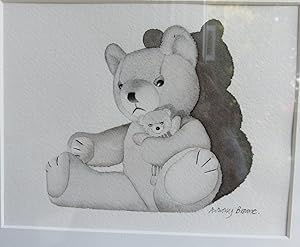 ORIGINAL SIGNED ARTWORK, PEN AND INK WITH GREY WASH, OF THE TEDDY BEAR IN "THE BULLY" FROM THE DA...