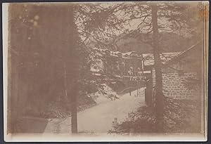 Grande Albergo in località sciistica da identificare, 1910 Fotografia vintage