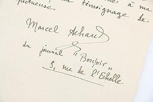 Lettre autographe signée probablement adressée à Sacha Guitry à propos de la grande tragédienne S...