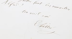 Lettre autographe datée et signée adressée à son ami Louis Hachette, éditeur de son célèbre dicti...
