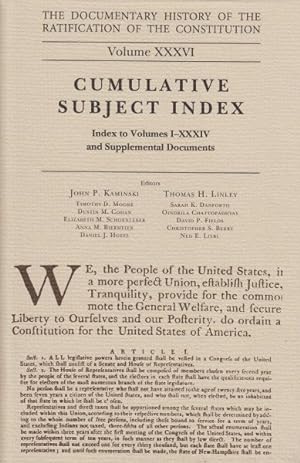 Seller image for Documentary History of the Ratification of the Constitution : Cumulative Subject Index for sale by GreatBookPrices