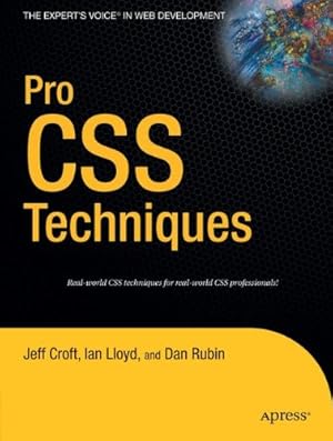 Image du vendeur pour Pro CSS Techniques by Croft, Jeff [Paperback ] mis en vente par booksXpress