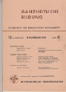Seller image for Ganzheitliche Bildung. Zeitschrift fr neuzeitliche Schularbeit. for sale by Buchversand Joachim Neumann