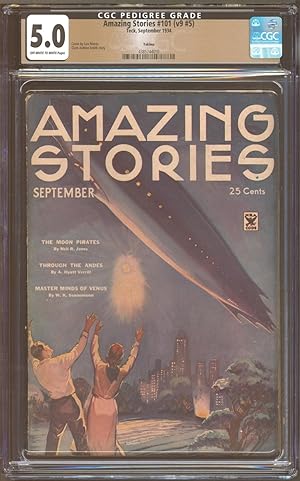 Amazing Stories 1934 September, #101. Leo Morey Cover Art. CGC Yakima Pedigree