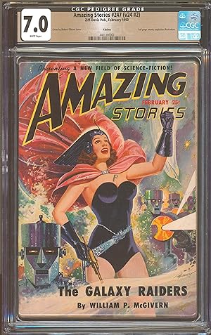 Amazing Stories 1950 February, #247. CGC Yakima Pedigree, Robot and Good Girl Art Cover.