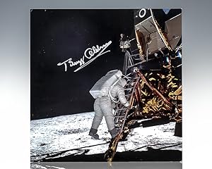 Buzz Aldrin Signed Photograph of Descent Onto Lunar Surface.