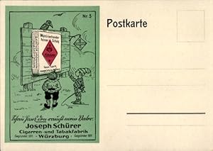 Ansichtskarte / Postkarte Reklame, Joseph Schürer Würzburg, Zigarren- und Tabakfabrik