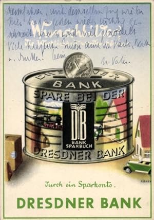 Künstler Ansichtskarte / Postkarte Dresdner Bank, Filiale Brandenburg an der Havel, Sparkonto, Sp...