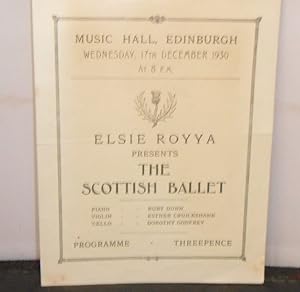 Programme : Elsie Royya Presents The Scottish Ballet, Music Hall, Edinburgh, 17th December 1930