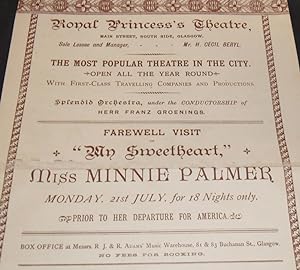 The Royal Princess's Theatre, Main Street, South SIde, Glasgow - Publicity sheet for Farewell Vis...