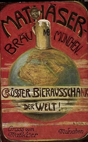 Künstler Ansichtskarte / Postkarte München Bayern, Mathäser-Bräu, Reklame