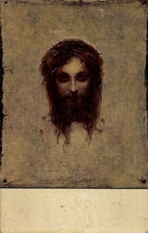 Künstler Ansichtskarte / Postkarte Jesus mit Dornenkrone, Portrait, Religion