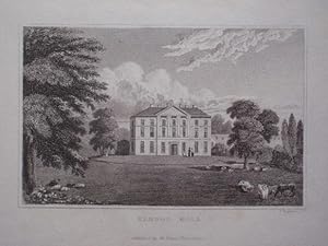 Original Antique Engraving Illustrating Elmdon Hall in Warwickshire. Published By W. Emans in 1830