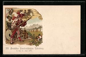 Lithographie Nürnberg, XII. Deutsches Bundesschiessen 1897, Schützenfest