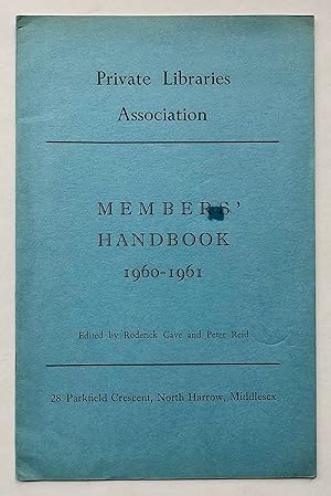 Image du vendeur pour Private Libraries Association. Members' Handbook, 1960-1961. mis en vente par George Ong Books