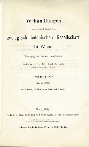 VERHANDLUNGEN DER ZOOLOGISCH-BOTANISCHEN GESELLSCHAFT IN WIEN. (Band XLIX 1899)