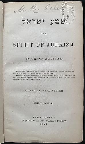 SHEMA YISRAEL. THE SPIRIT OF JUDAISM × ××¢ ×× × ××