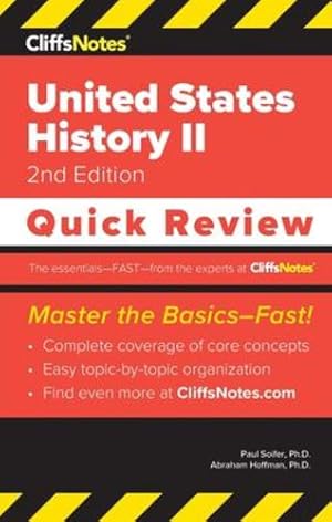 Immagine del venditore per CliffsNotes United States History II: Quick Review by Soifer Ph.D., Paul, Hoffman Ph.D., Abraham [Paperback ] venduto da booksXpress